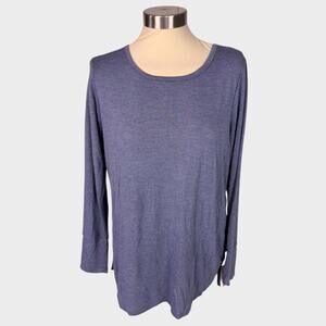 RBX Active Large Blue Long Sleeve Womens Open Back Shirt NEW NWT
